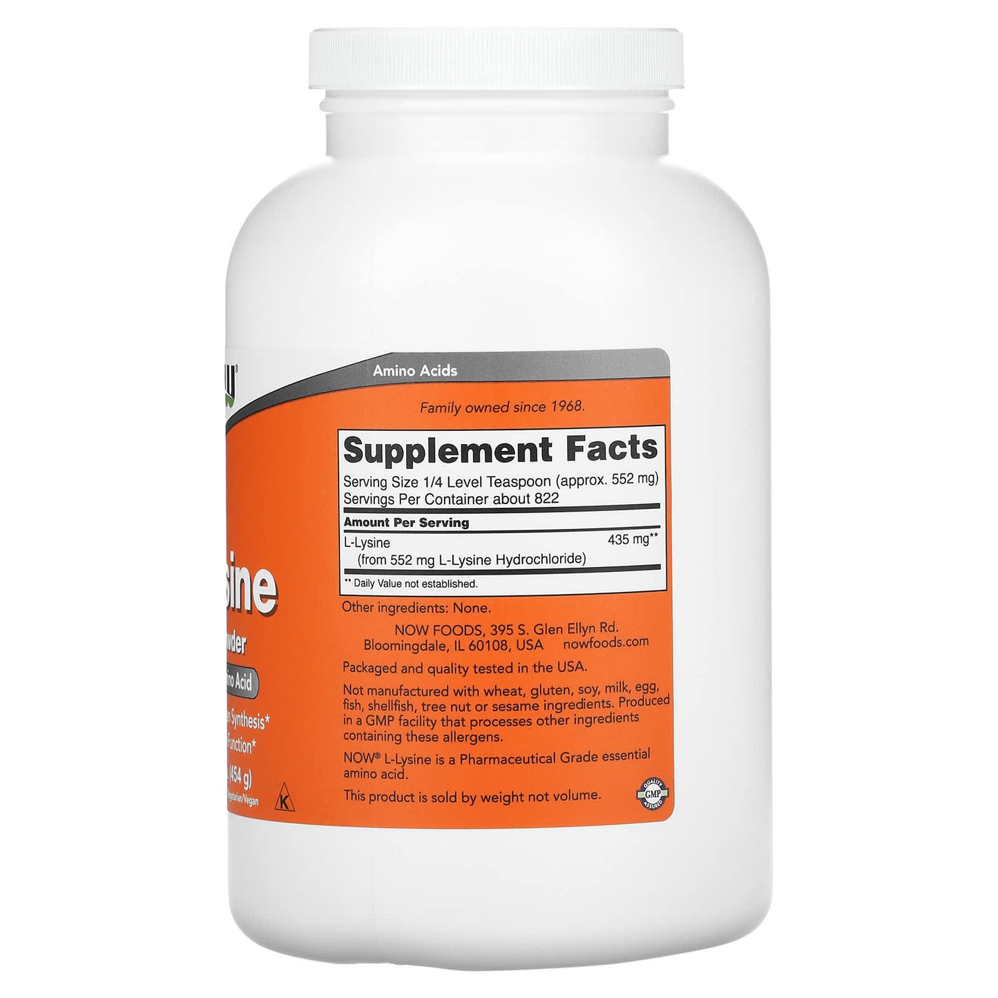 NOW Foods, L-Lysine Pure Powder, 1 lb (454 g) - Image 2