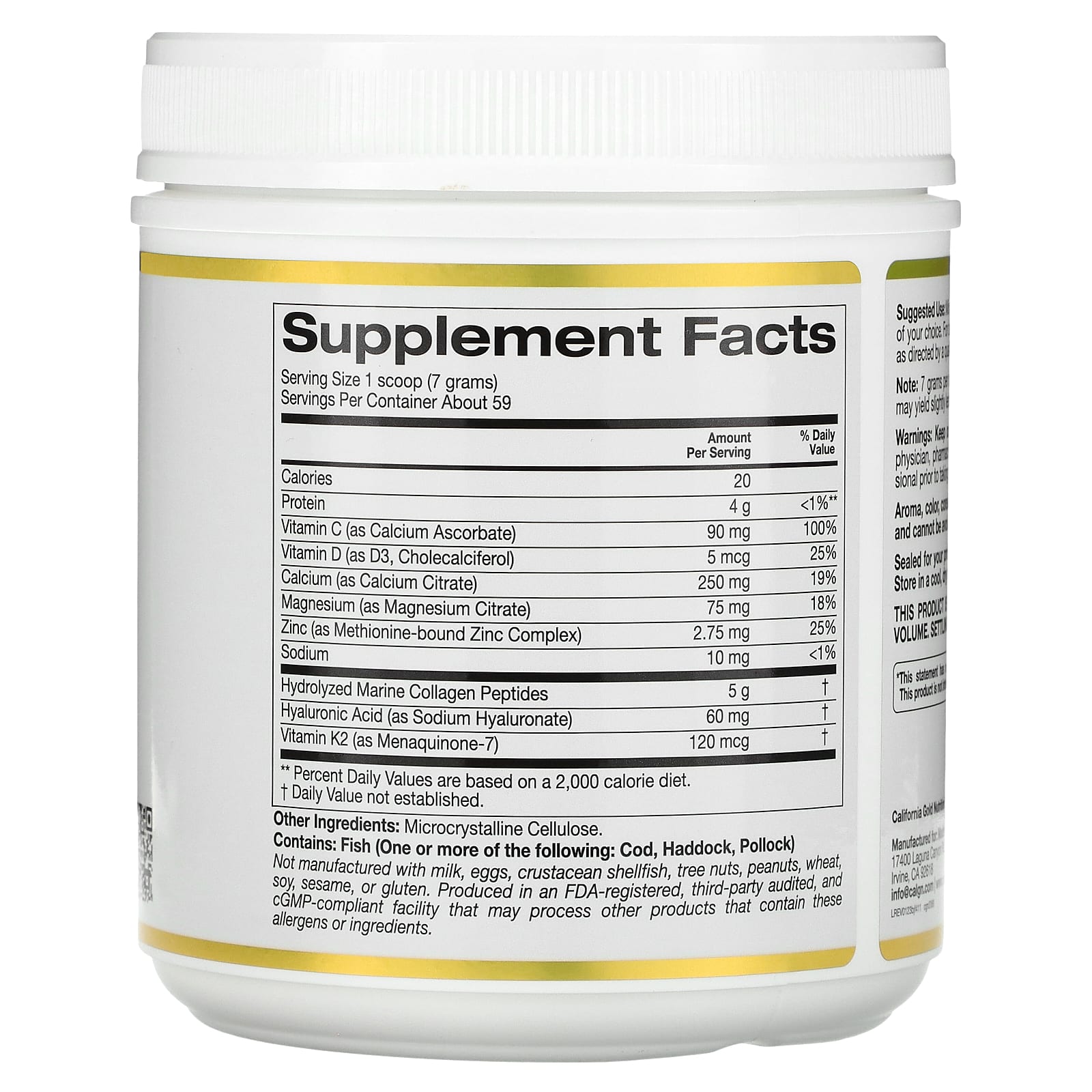 California Gold Nutrition Bone Food with Collagen Peptides & Vitamins - Image 2