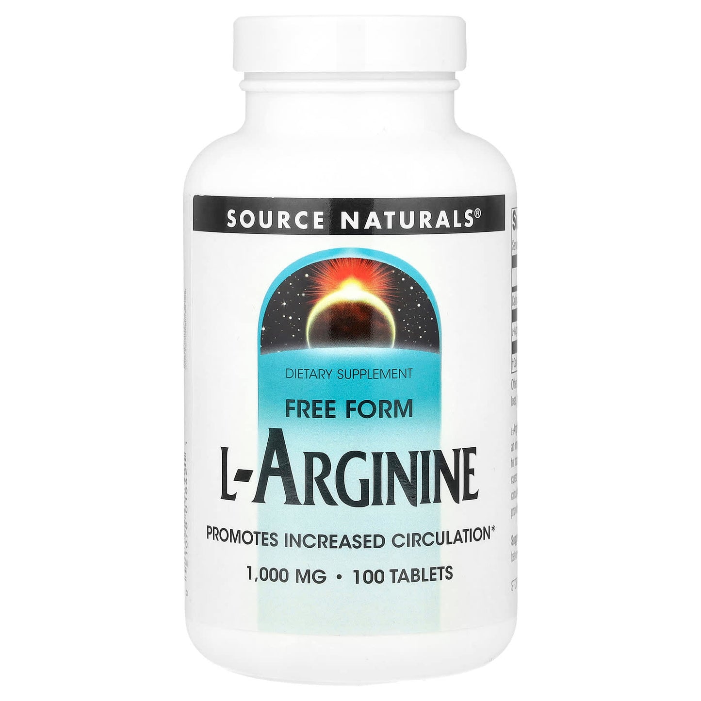 Source Naturals, L-Arginine, Free Form, 1,000 mg, 100 Tablets - Image 1