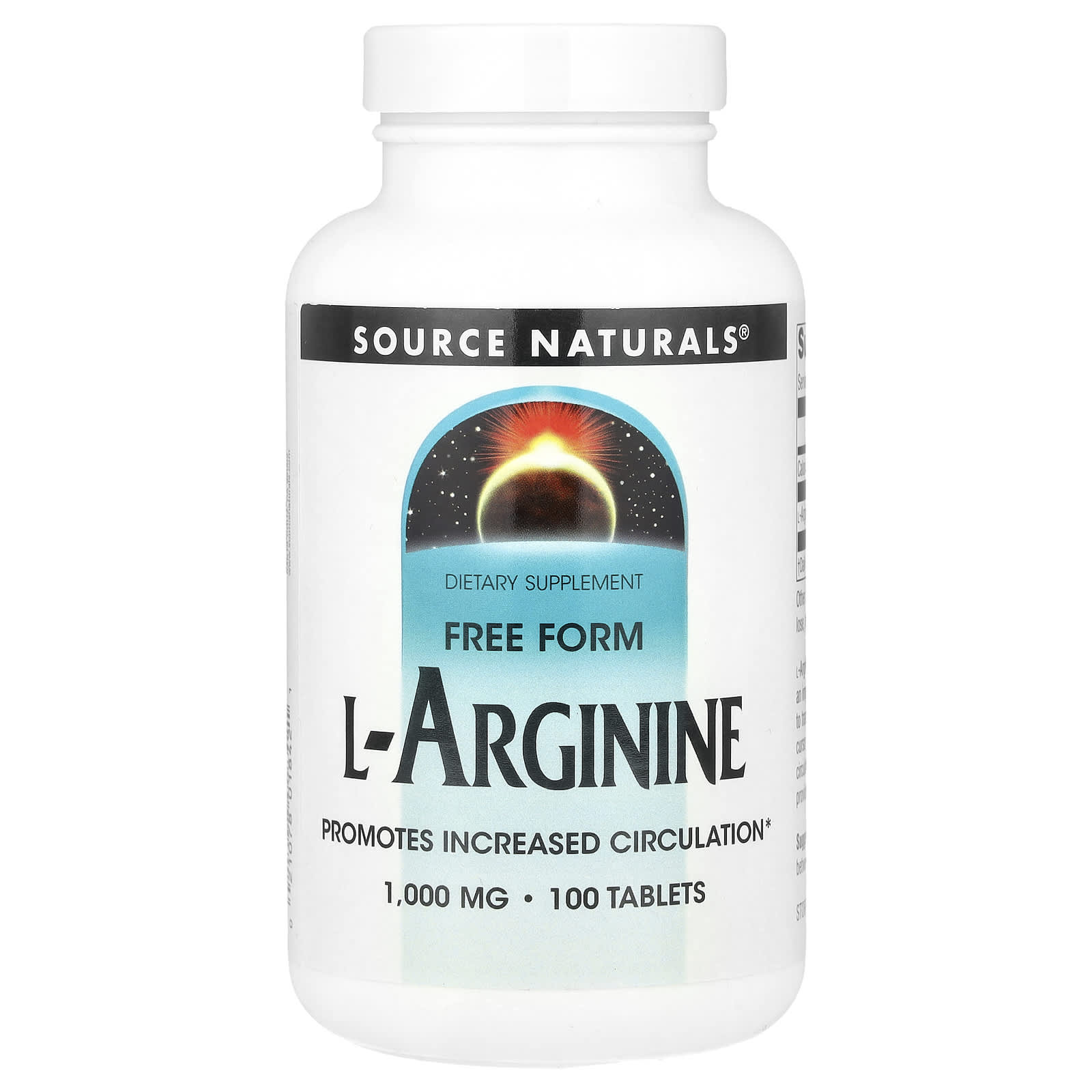 Source Naturals, L-Arginine, Free Form, 1,000 mg, 100 Tablets - Image 1