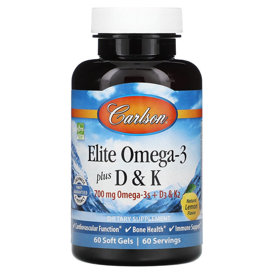Carlson Omega-3, D3, & K2 Supplement - Natural Lemon Flavor - Image 1