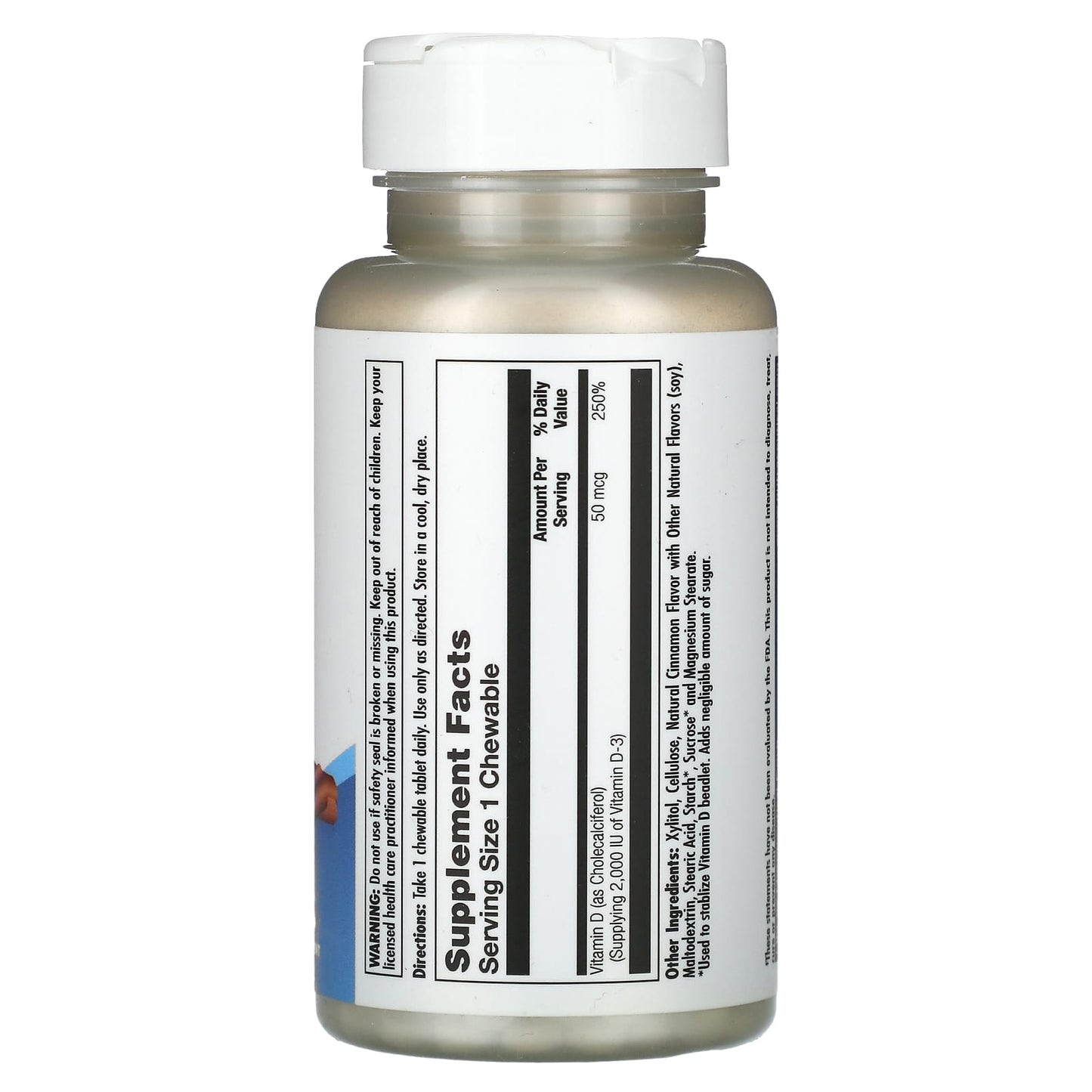 KAL, D-3, Cinnamon, 50 mcg (2,000 IU), 100 Chewables - Image 2