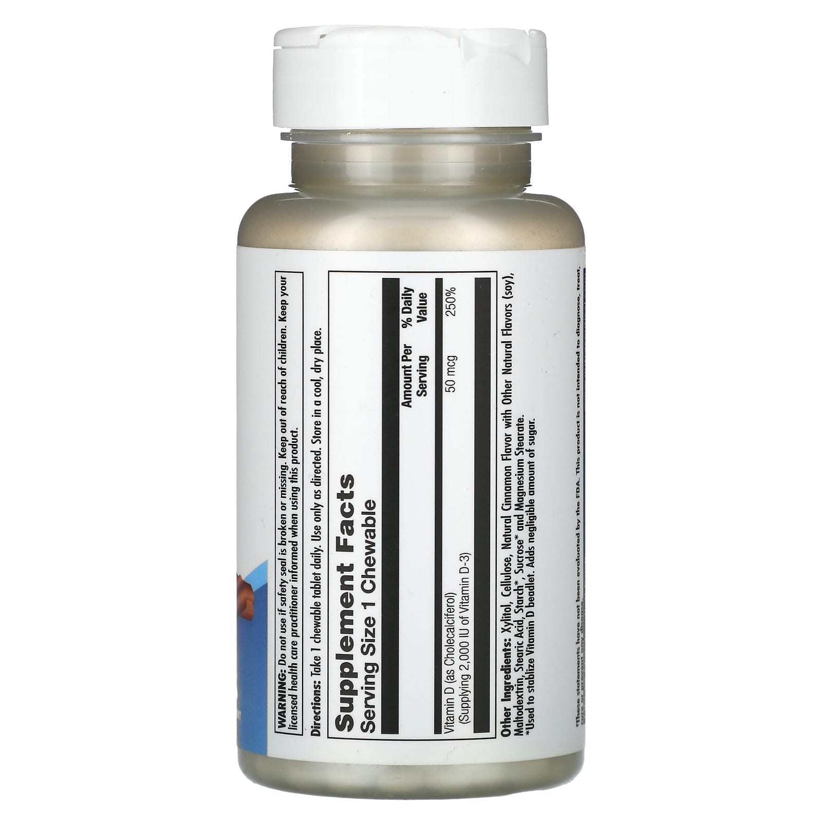 KAL, D-3, Cinnamon, 50 mcg (2,000 IU), 100 Chewables - Image 2