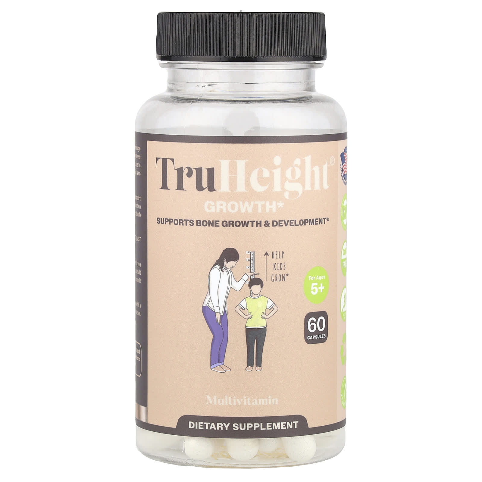 TruHeight, Growth, Multivitamin, For Ages 5+, 60 Capsules - Image 1