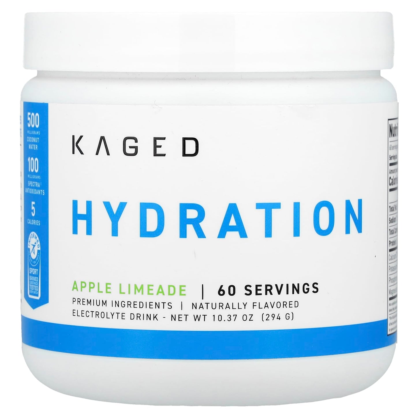 Kaged Hydration Electrolyte Drink Mix, Apple Limeade, 10.37 oz (294g) - Image 1