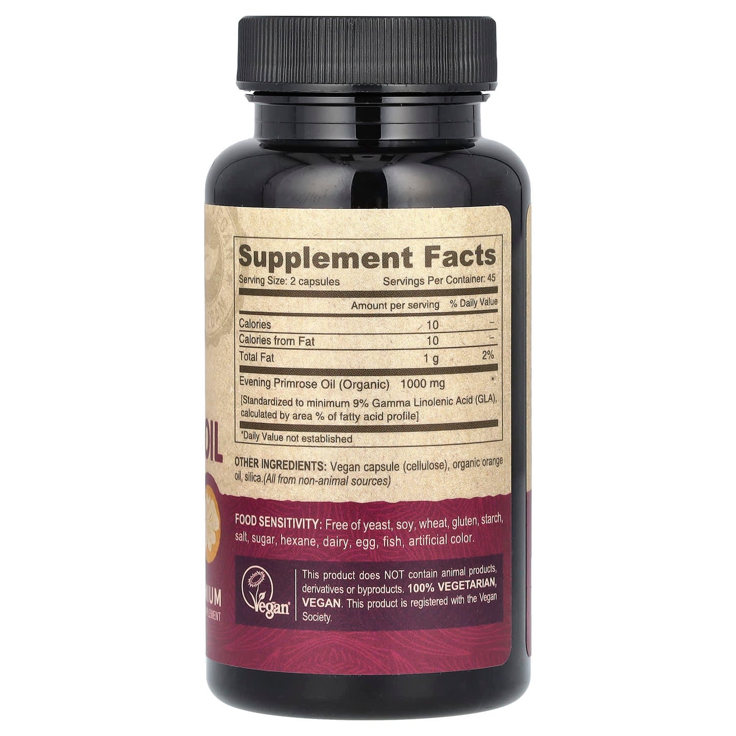 Vegan Evening Primrose Oil Capsules by Deva - 90 Capsules, 500mg each - Image 2