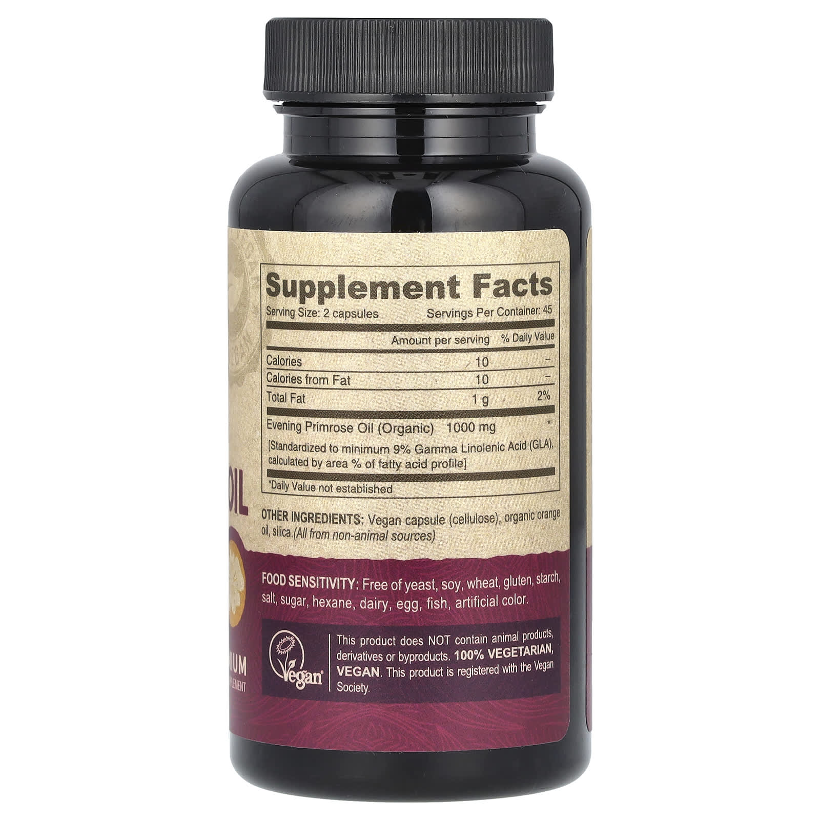 Vegan Evening Primrose Oil Capsules by Deva - 90 Capsules, 500mg each - Image 2