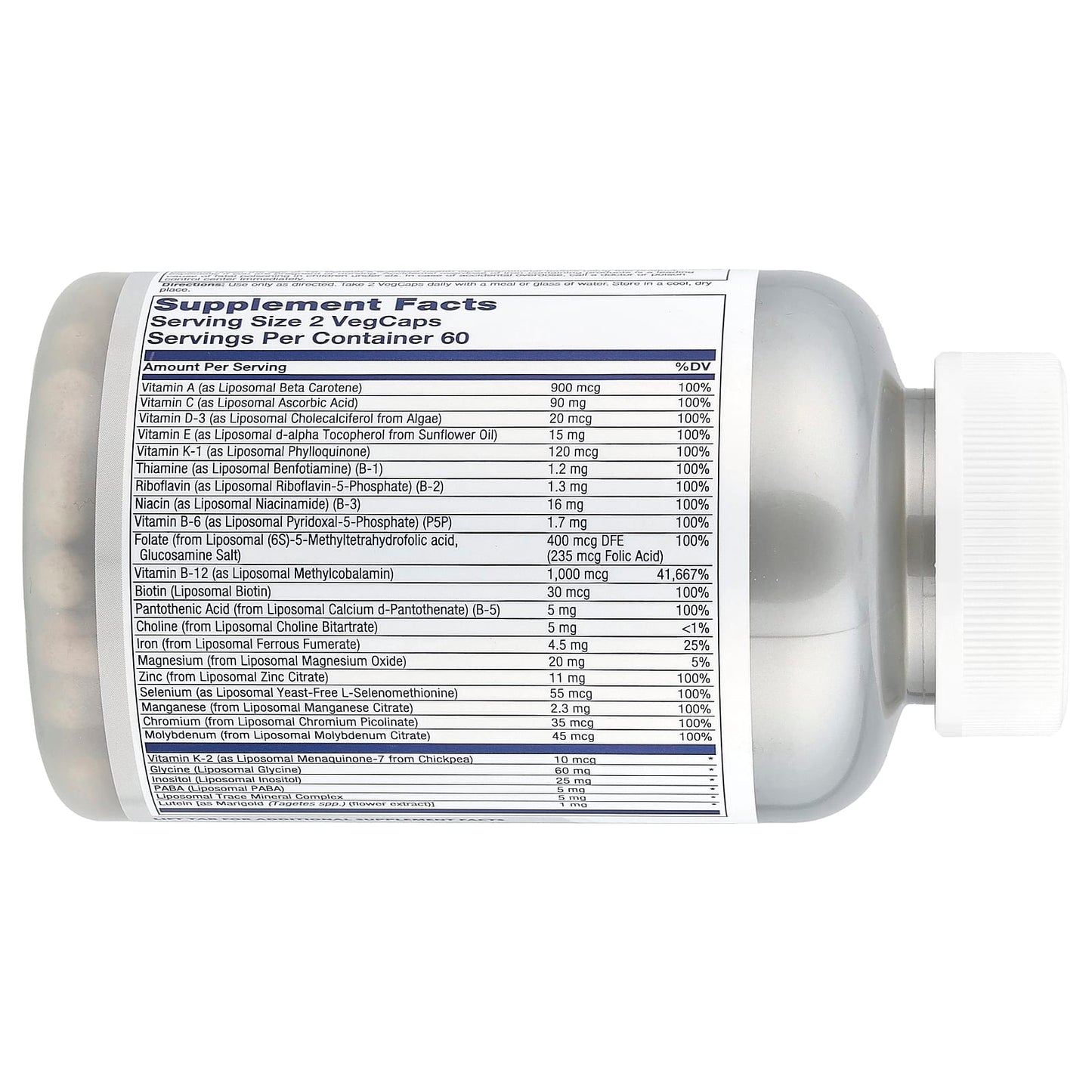 Solaray, High Potency Liposomal Multivitamin, Women's 50+, 120 VegCaps