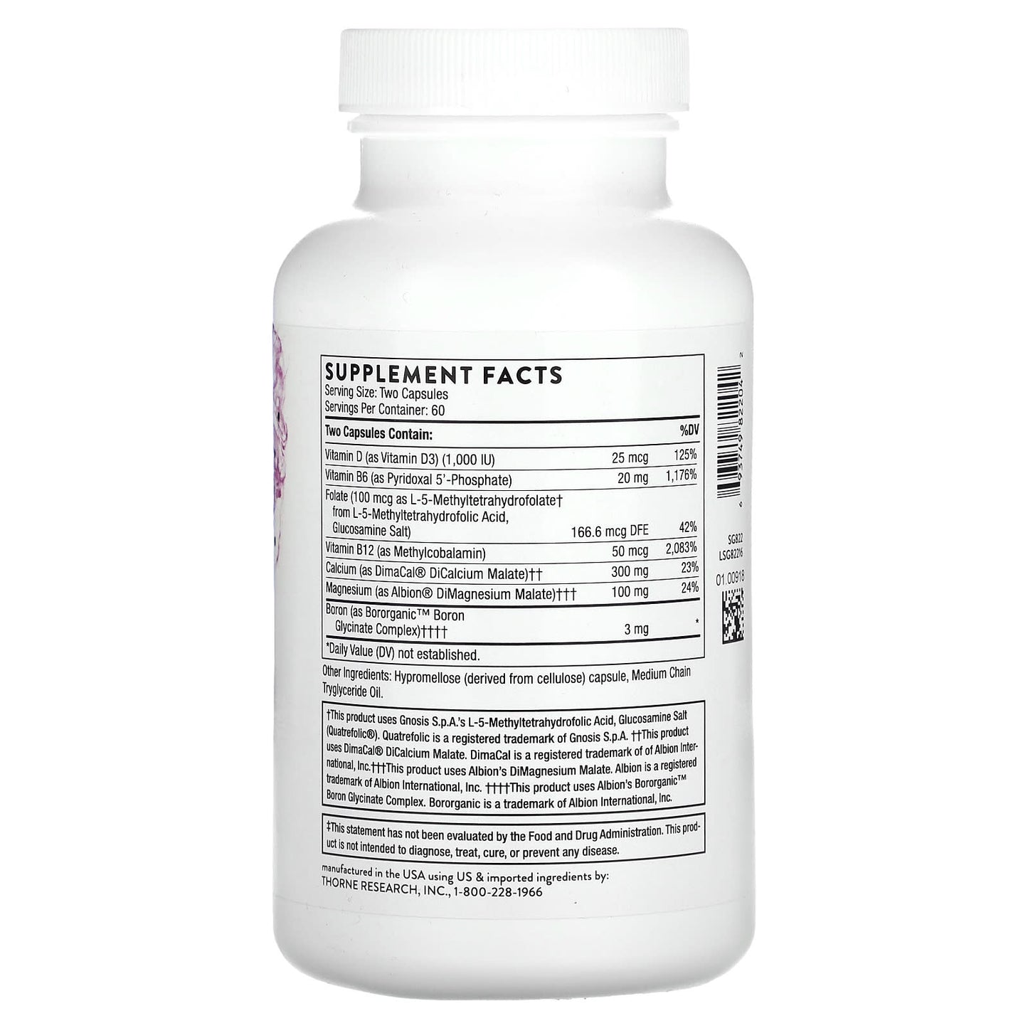 Thorne, Advanced Bone Support , 120 Capsules - Image 2
