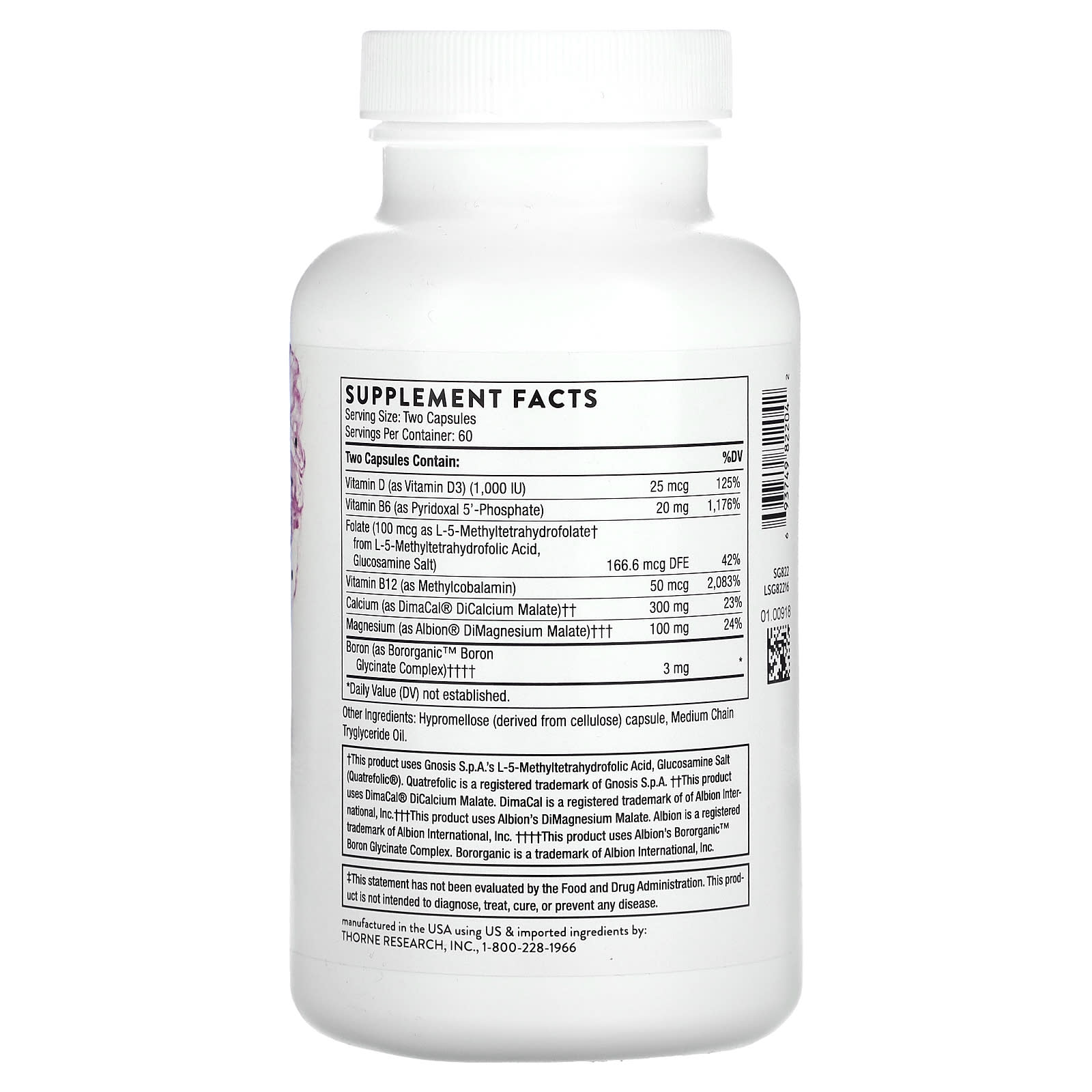 Thorne, Advanced Bone Support , 120 Capsules - Image 2