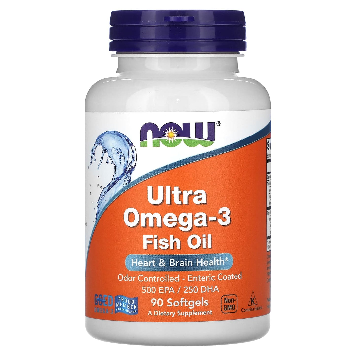 NOW Foods, Ultra Omega-3 Fish Oil, 90 Softgels - Image 1
