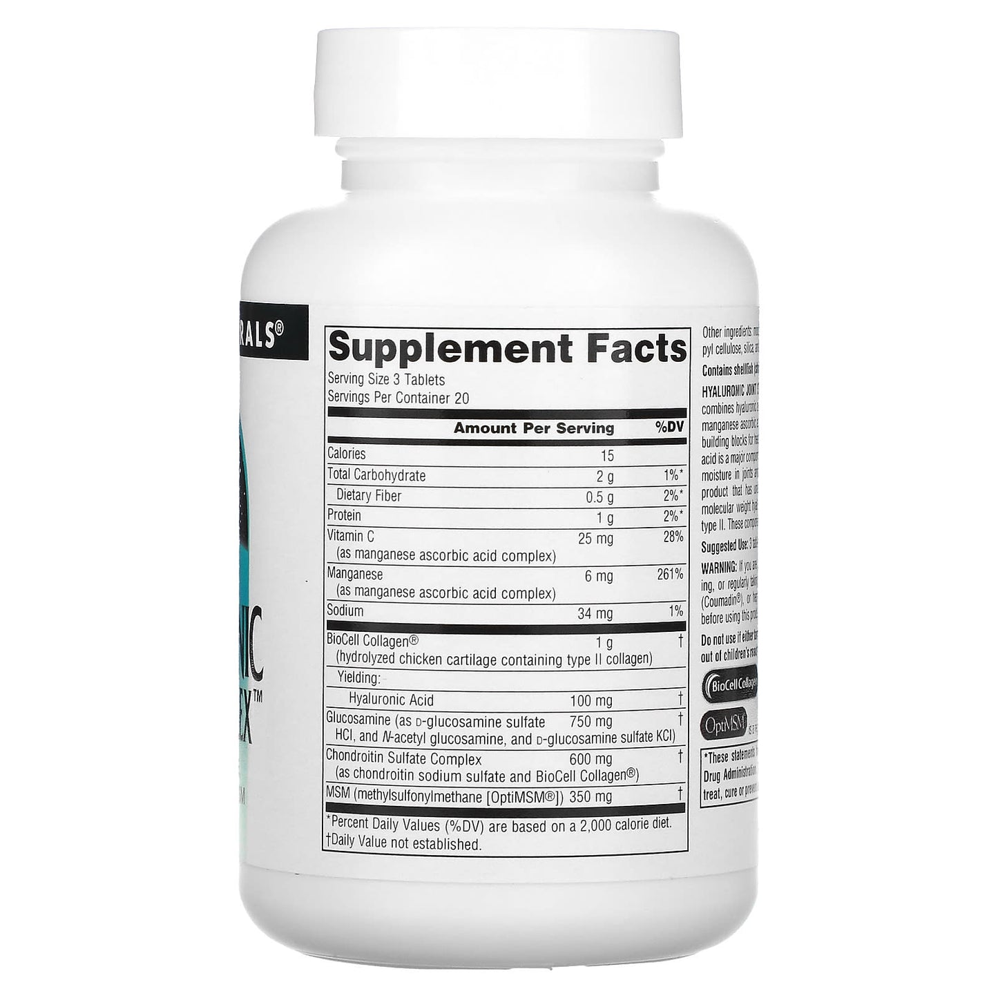 Source Naturals, Hyaluronic Joint Complex™, 60 Tablets - Image 2