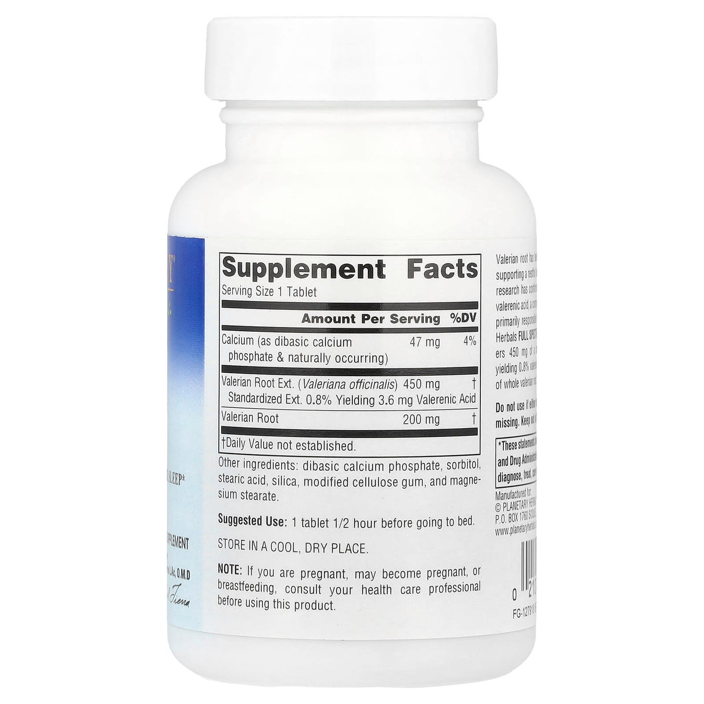Planetary Herbals, Full Spectrum™ Valerian Extract, 60 Tablets - Image 2