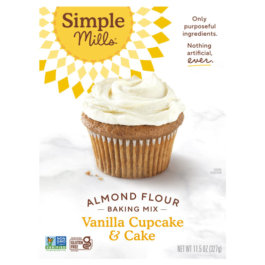 Simple Mills, Almond Flour Baking Mix, Vanilla Cupcake & Cake, 11.5 oz (327 g) - Image 1