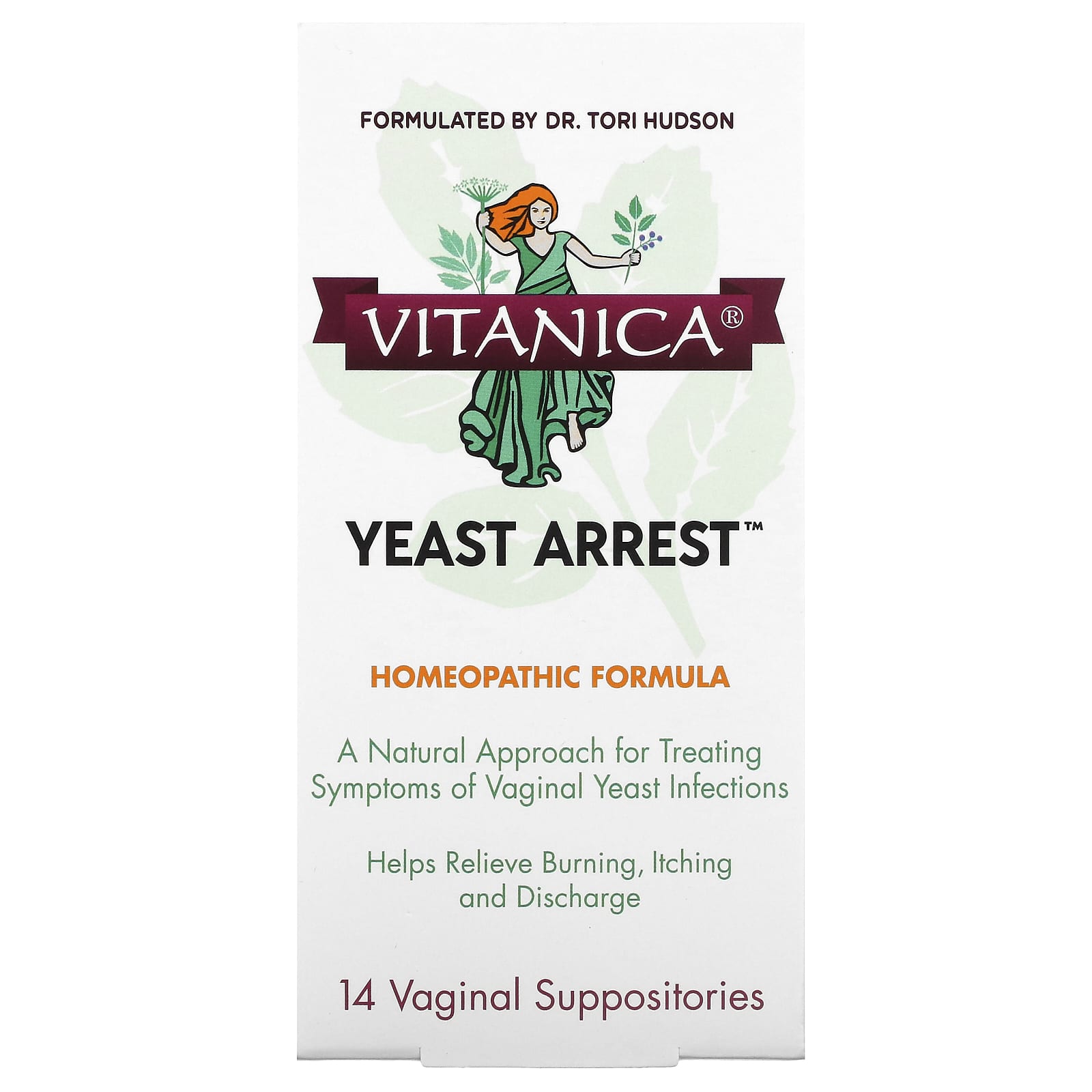 Vitanica, Yeast Arrest™, 14 Vaginal Suppositories - Image 1