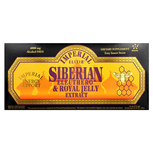Imperial Elixir Siberian Eleuthero & Royal Jelly Energy Boost, 30 Bottles - Image 1