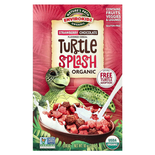 Nature's Path, EnviroKidz, Organic Turtle Splash Cereal, Strawberry Chocolate, 10 oz (284 g) - Image 1