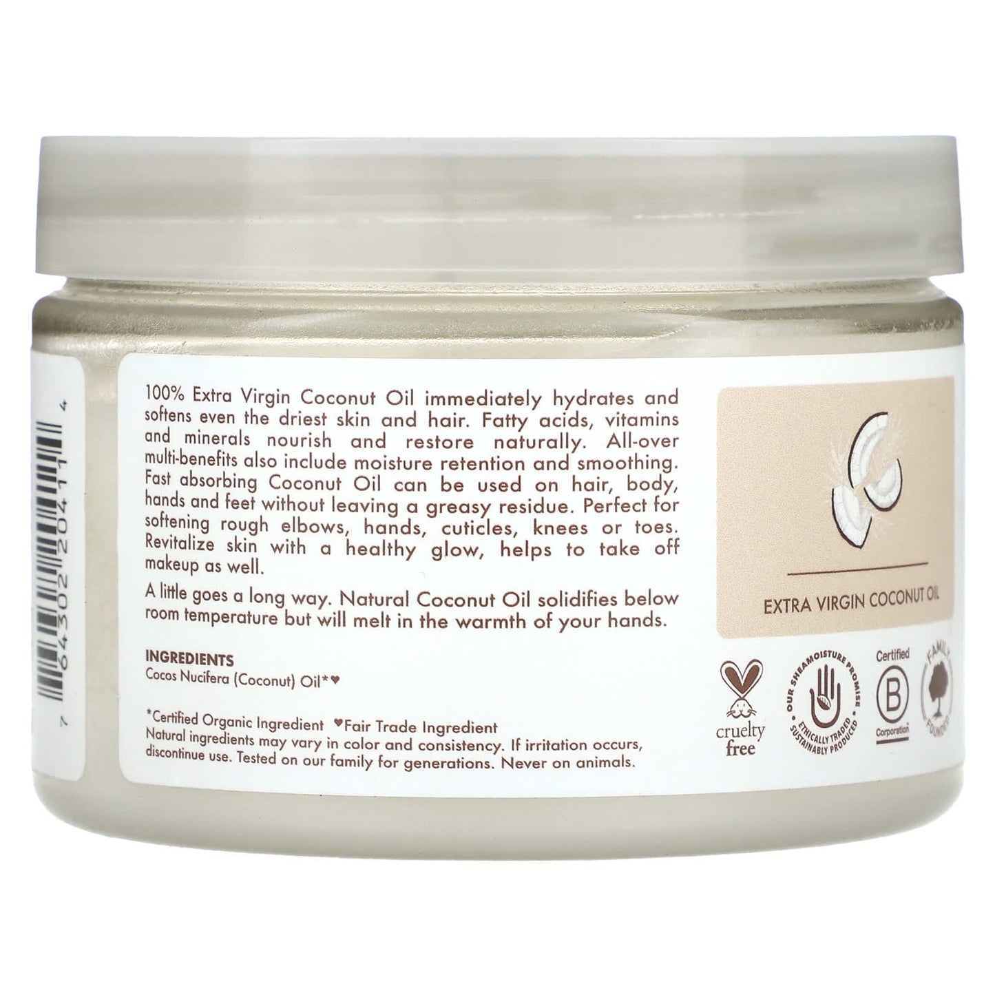 SheaMoisture, Head-To-Toe Nourishing Hydration, 100% Extra Virgin Coconut Oil, 10.1 oz (287 g) - Image 2