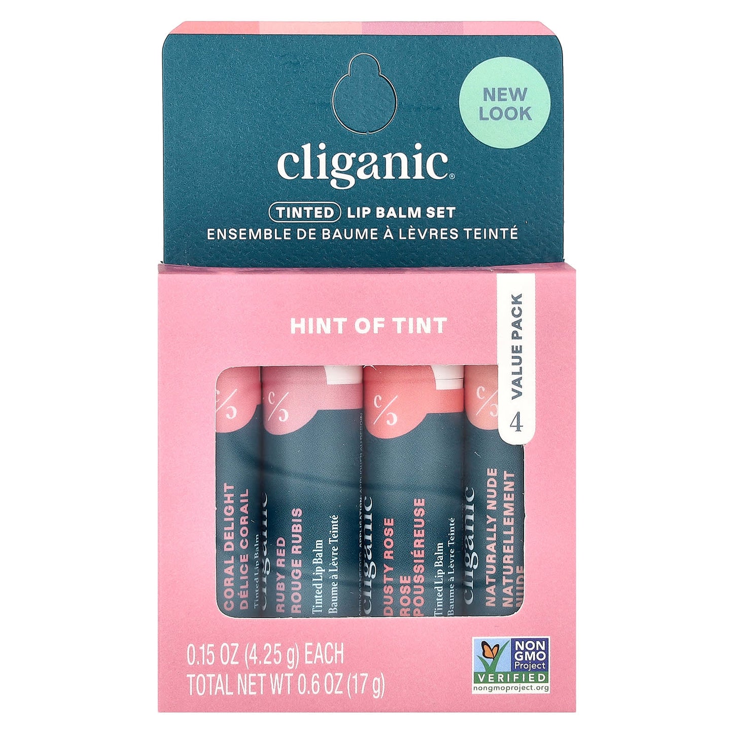 Cliganic 4-Piece Tinted Lip Balm Set - Non-GMO & Cruelty-Free - Image 2