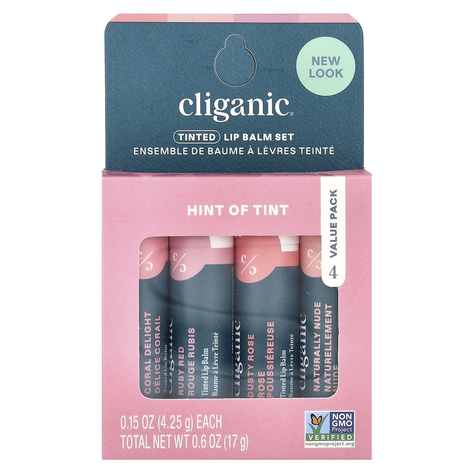 Cliganic 4-Piece Tinted Lip Balm Set - Non-GMO & Cruelty-Free - Image 2