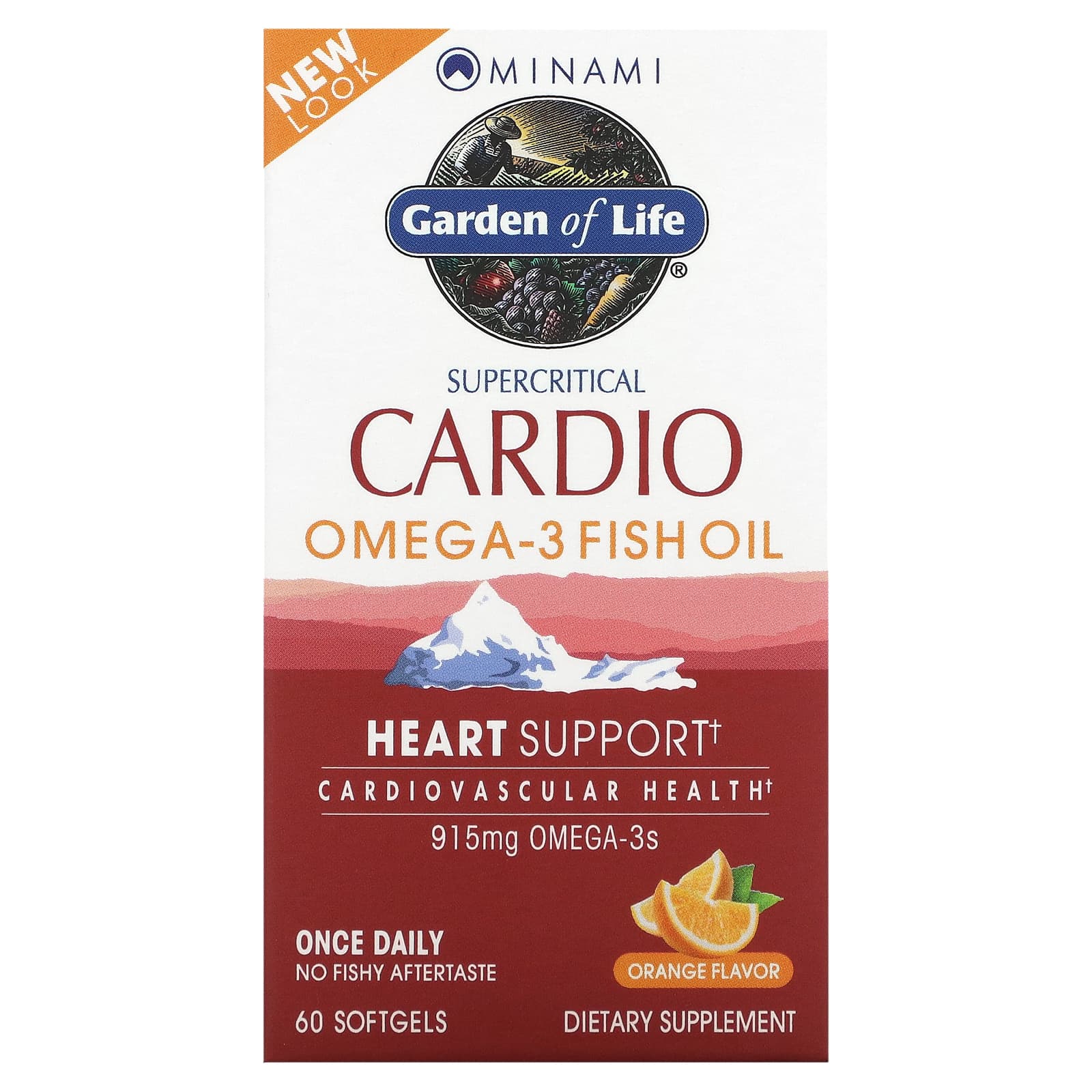Minami Nutrition, Supercritical Cardio, Omega-3 Fish Oil, Orange , 915 mg , 60 Softgels - Image 1