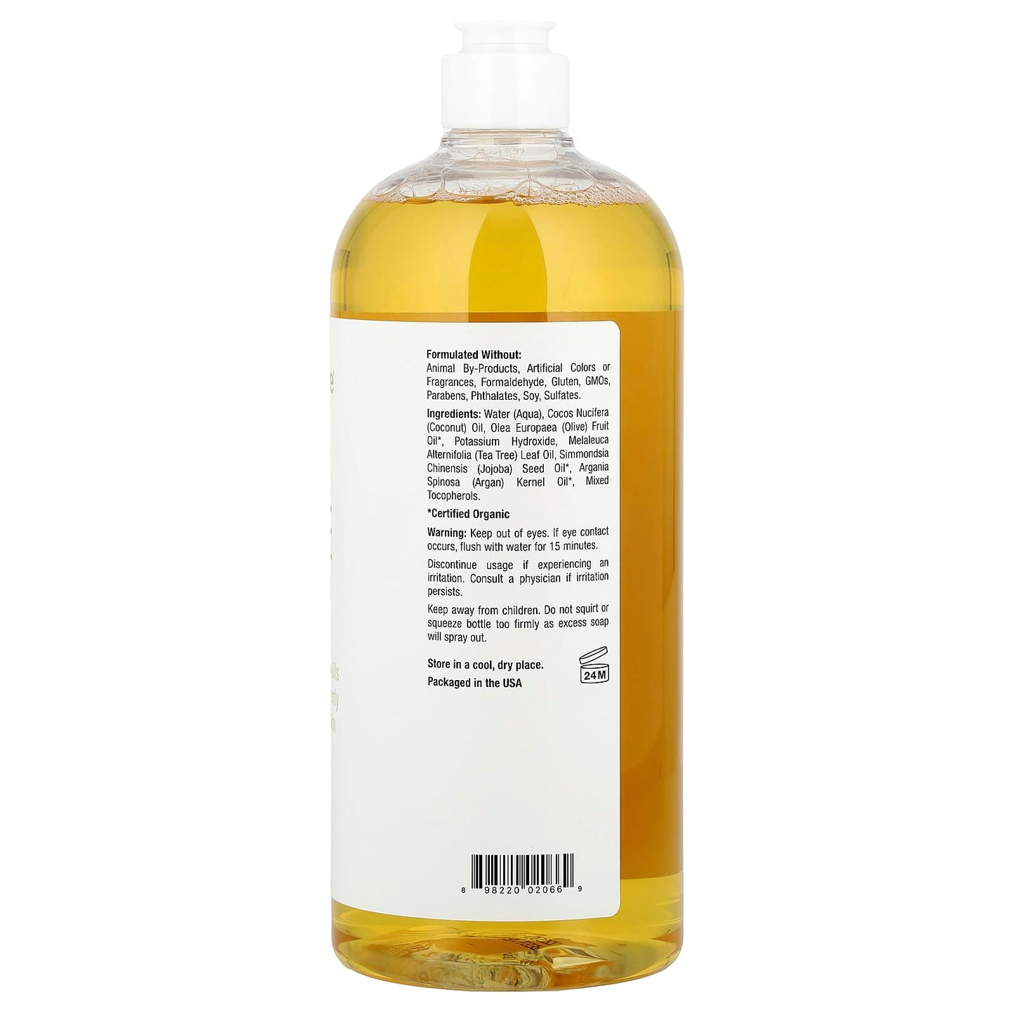 Natural Tea Tree Castile Soap for Face, Body, and Hair - 34 fl oz - Image 2