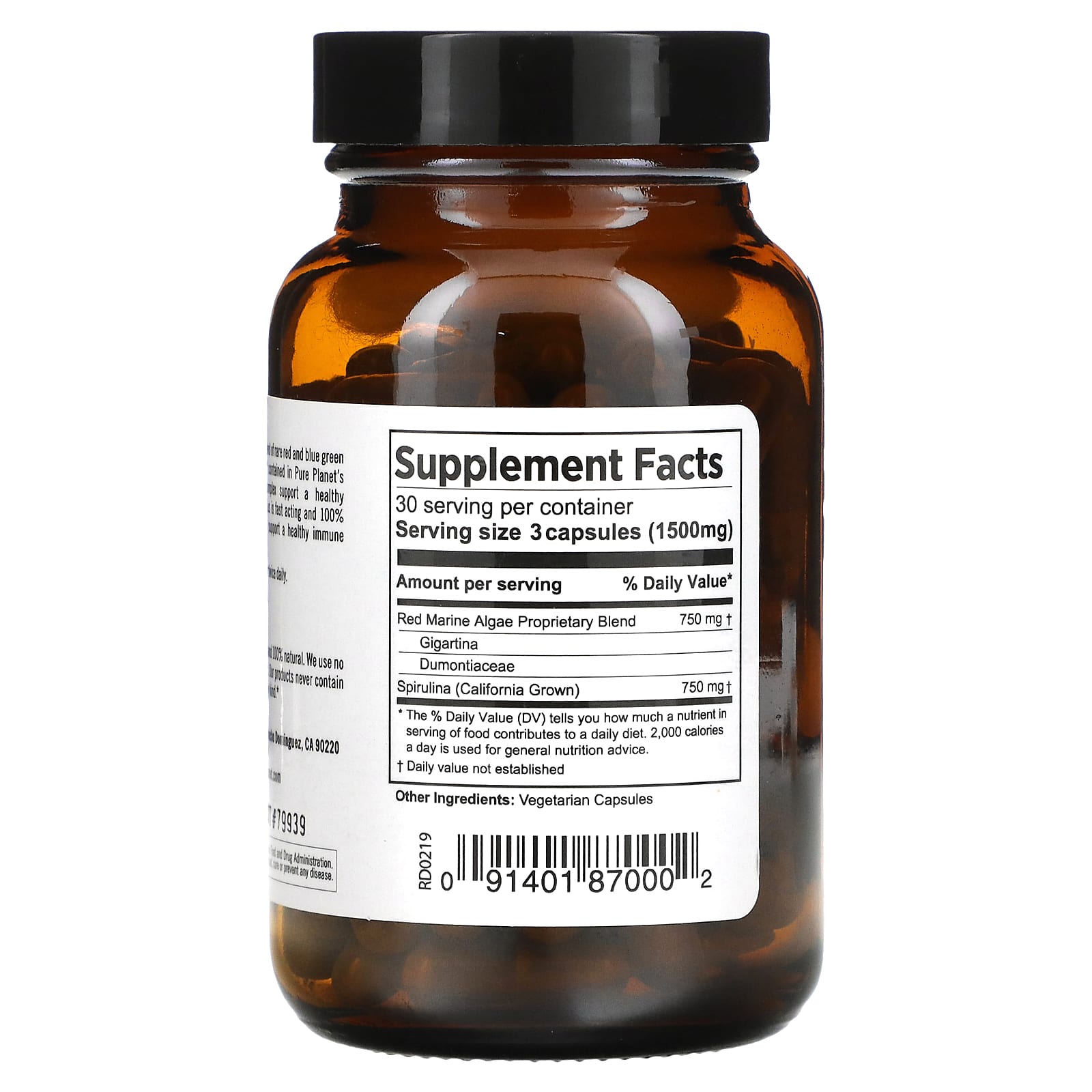 Pure Planet, Red Marine Algae Plus, 90 Vegetarian Capsules - Image 2