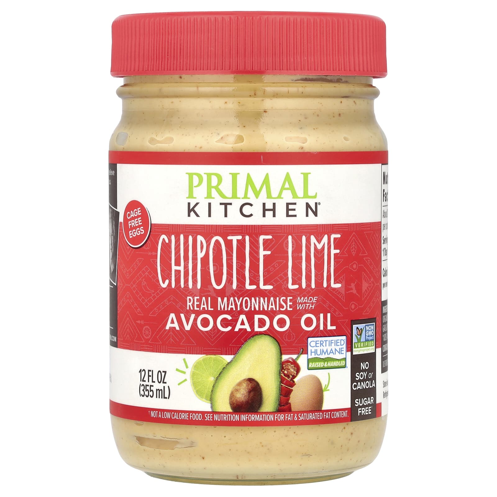Primal Kitchen, Chipotle Lime Real Mayonnaise Made with Avocado Oil, 12 fl oz (355 ml) - Image 1