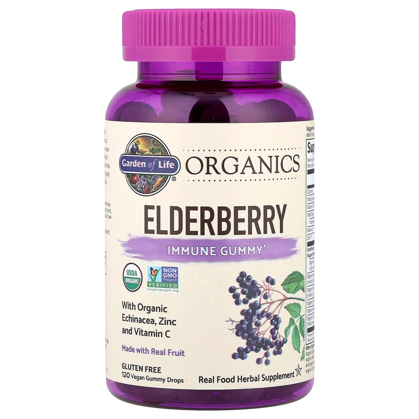 Garden of Life, Organics, Elderberry, Immune Gummy, 120 Vegan Gummy Drops