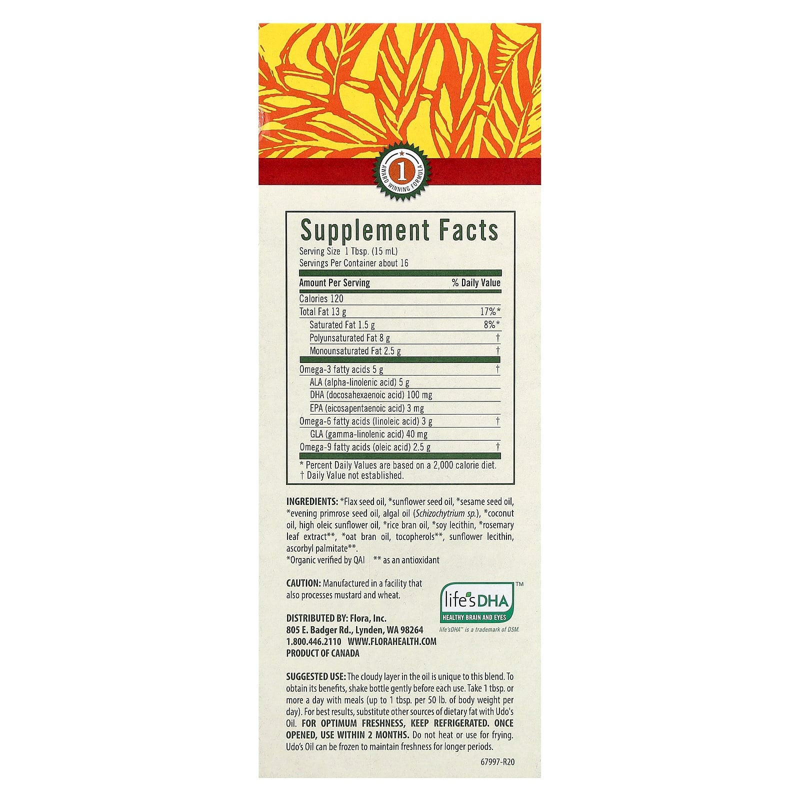 Flora Udo's Choice DHA 3-6-9 Blend, 8.5 fl oz - Image 2