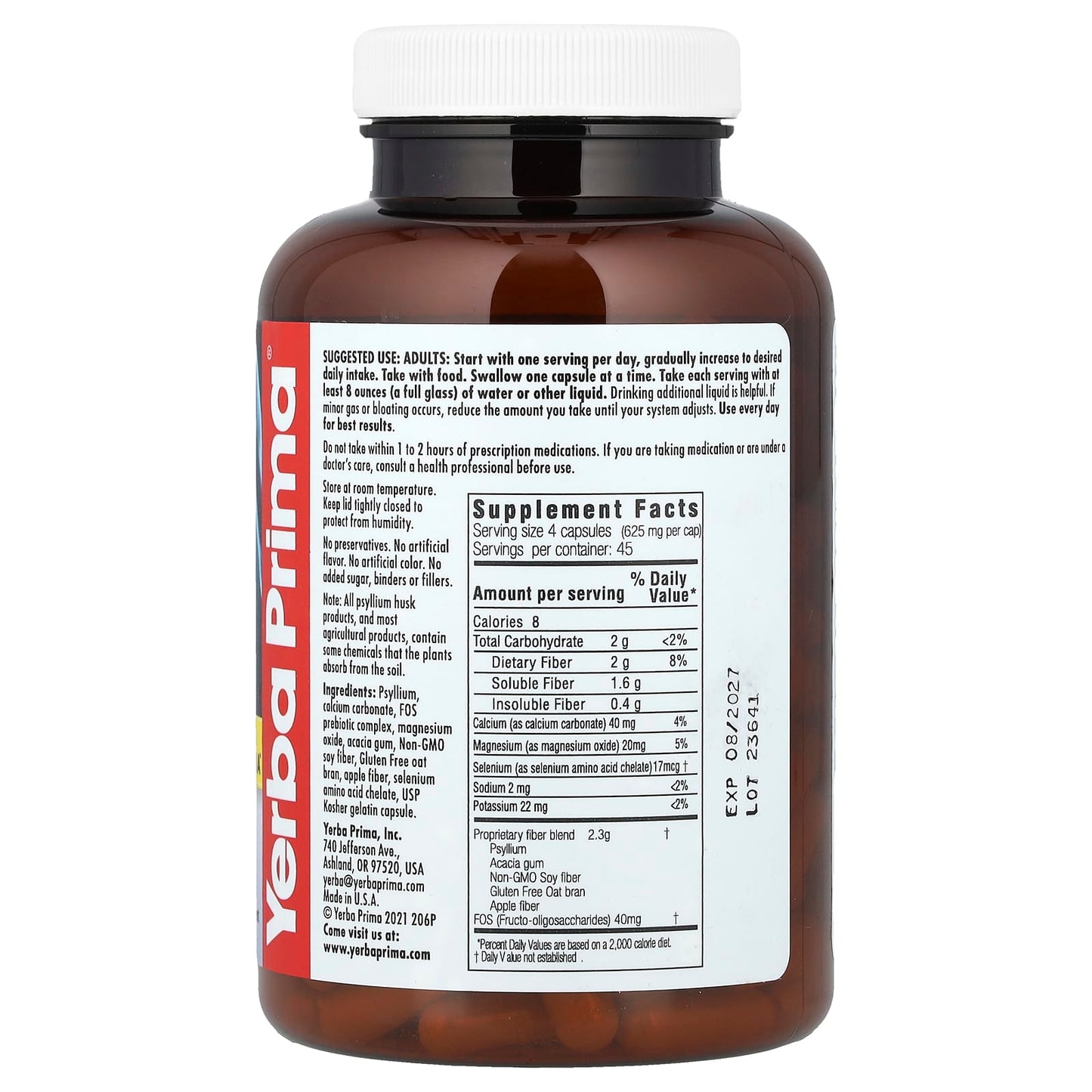 Yerba Prima, Prebiotic Colon Care, 180 Capsules - Image 2