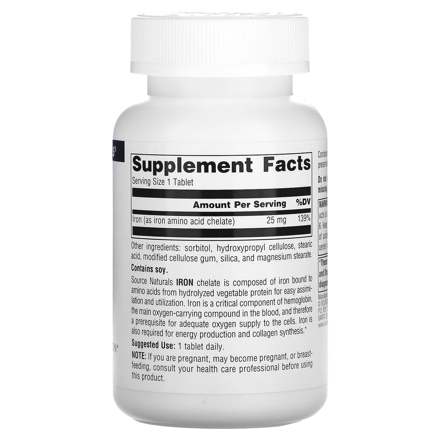Source Naturals, Iron, 25 mg, 250 Tablets - Image 2