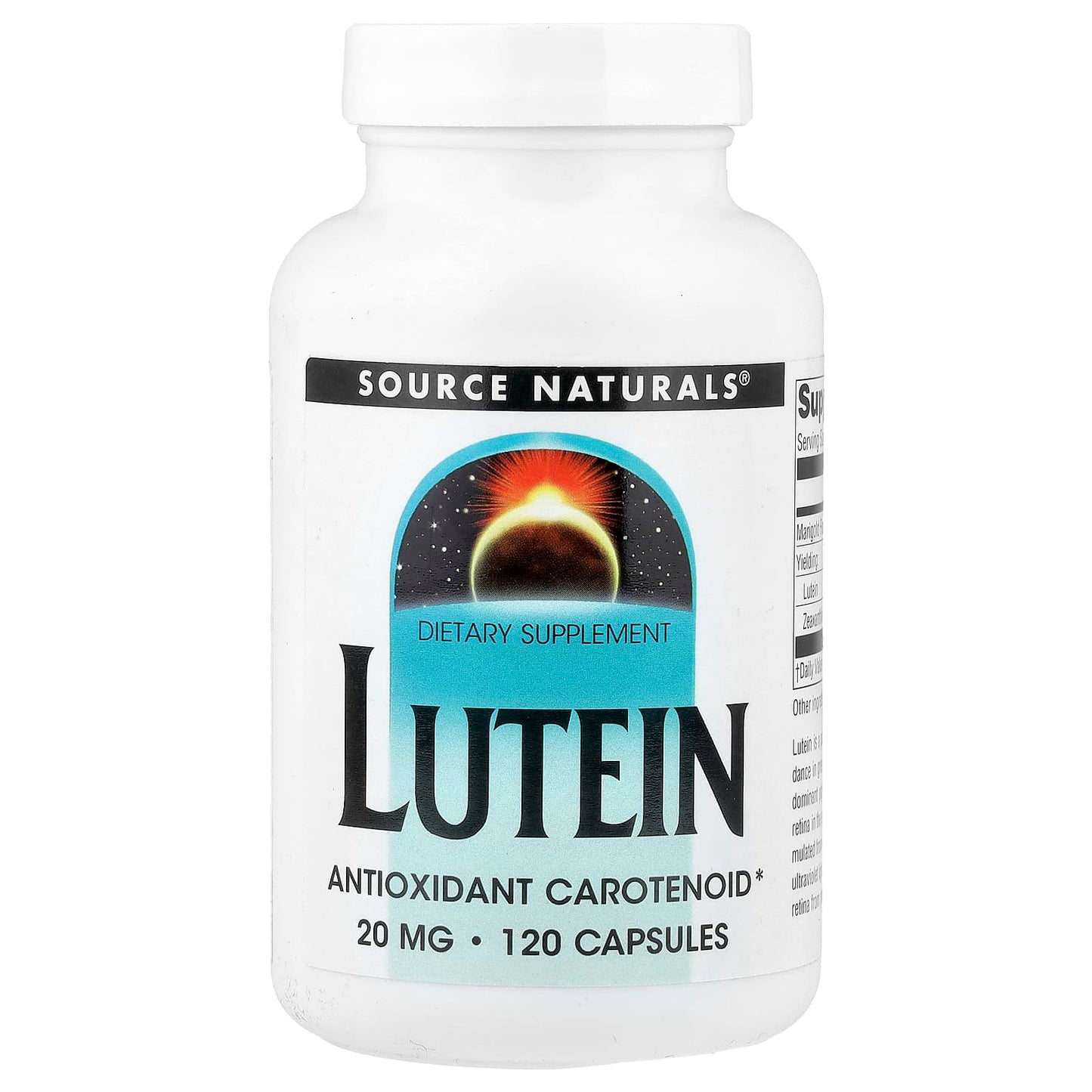 Source Naturals, Lutein, 20 mg, 120 Capsules - Image 1