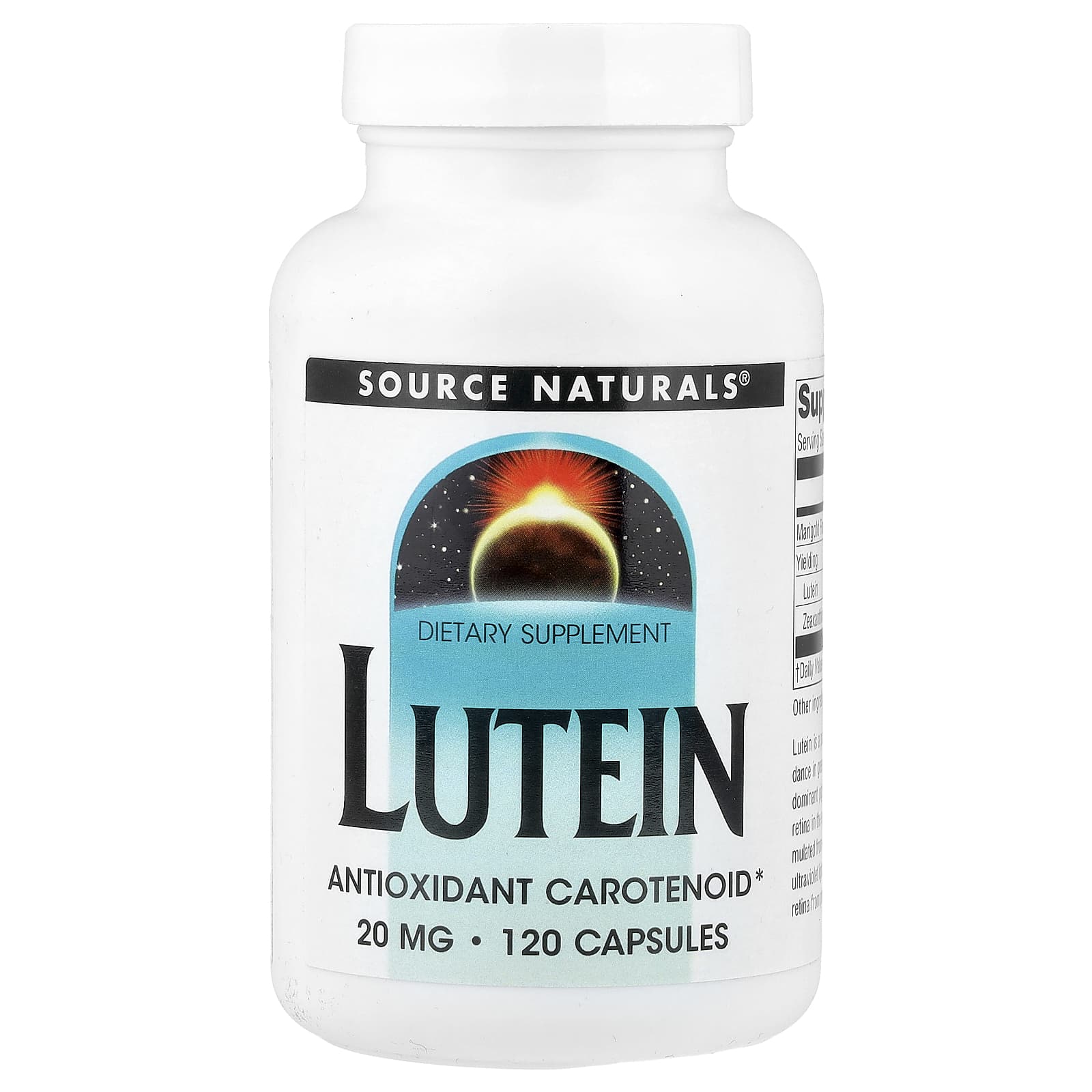 Source Naturals, Lutein, 20 mg, 120 Capsules - Image 1