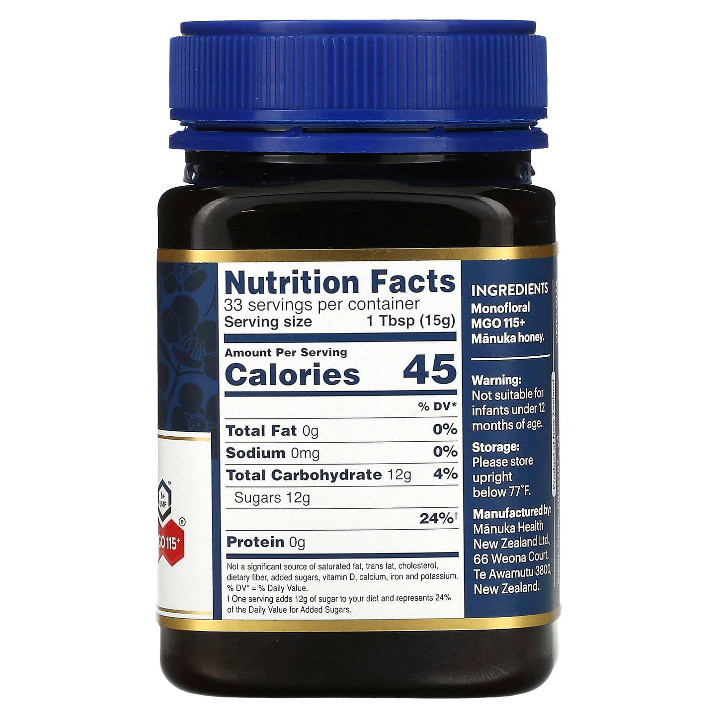 Manuka Health, Raw Manuka Honey, UMF 6+, MGO 115+, 17.6 oz (500 g) - Image 2