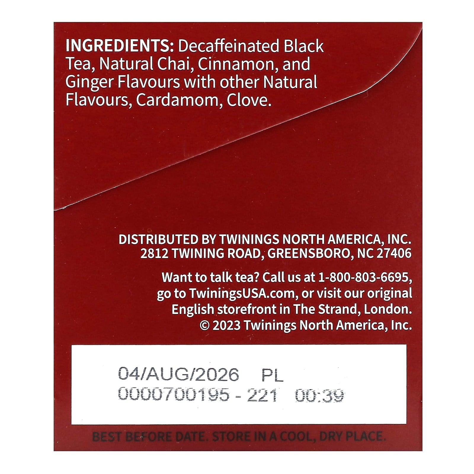 Twinings, Flavored Black Tea, Chai, Decaffeinated , 20 Tea Bags, 1.41 oz (40 g) - Image 2