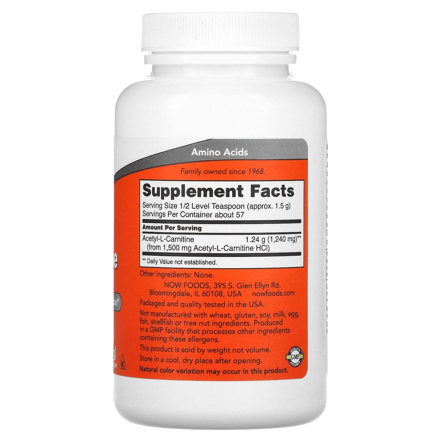 NOW Foods, Acetyl-L-Carnitine, 3 oz (85 g) - Image 2