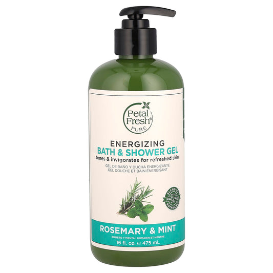 Petal Fresh, Energizing Bath & Shower Gel, Rosemary & Mint, 16 fl oz (475 ml) - Image 1