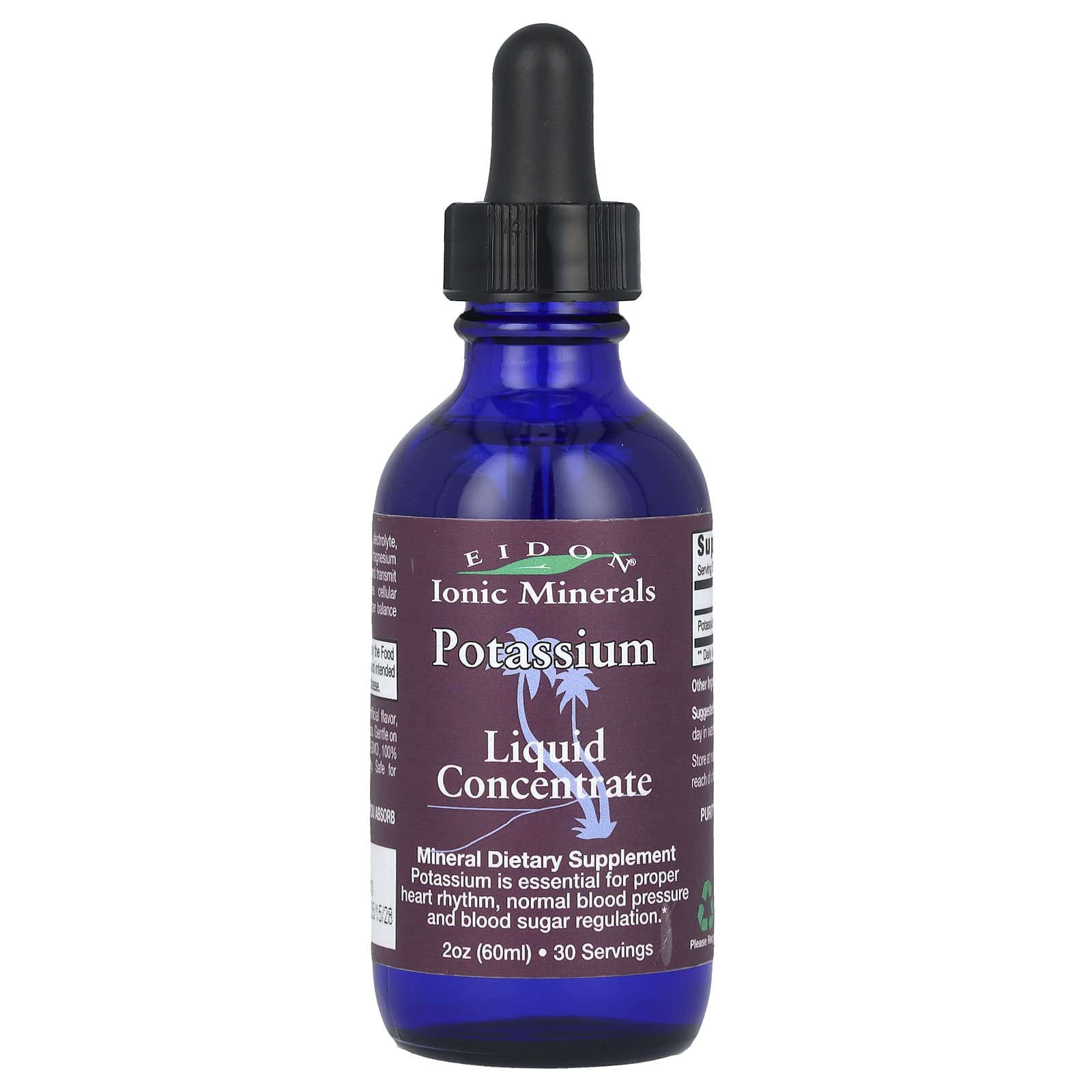 Eidon Potassium Liquid Concentrate, 2 oz (60ml) - Ionic Mineral Supplement - Image 1