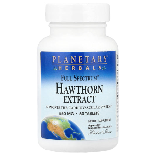Planetary Herbals, Full Spectrum™ Hawthorn Extract, 60 Tablets - Image 1