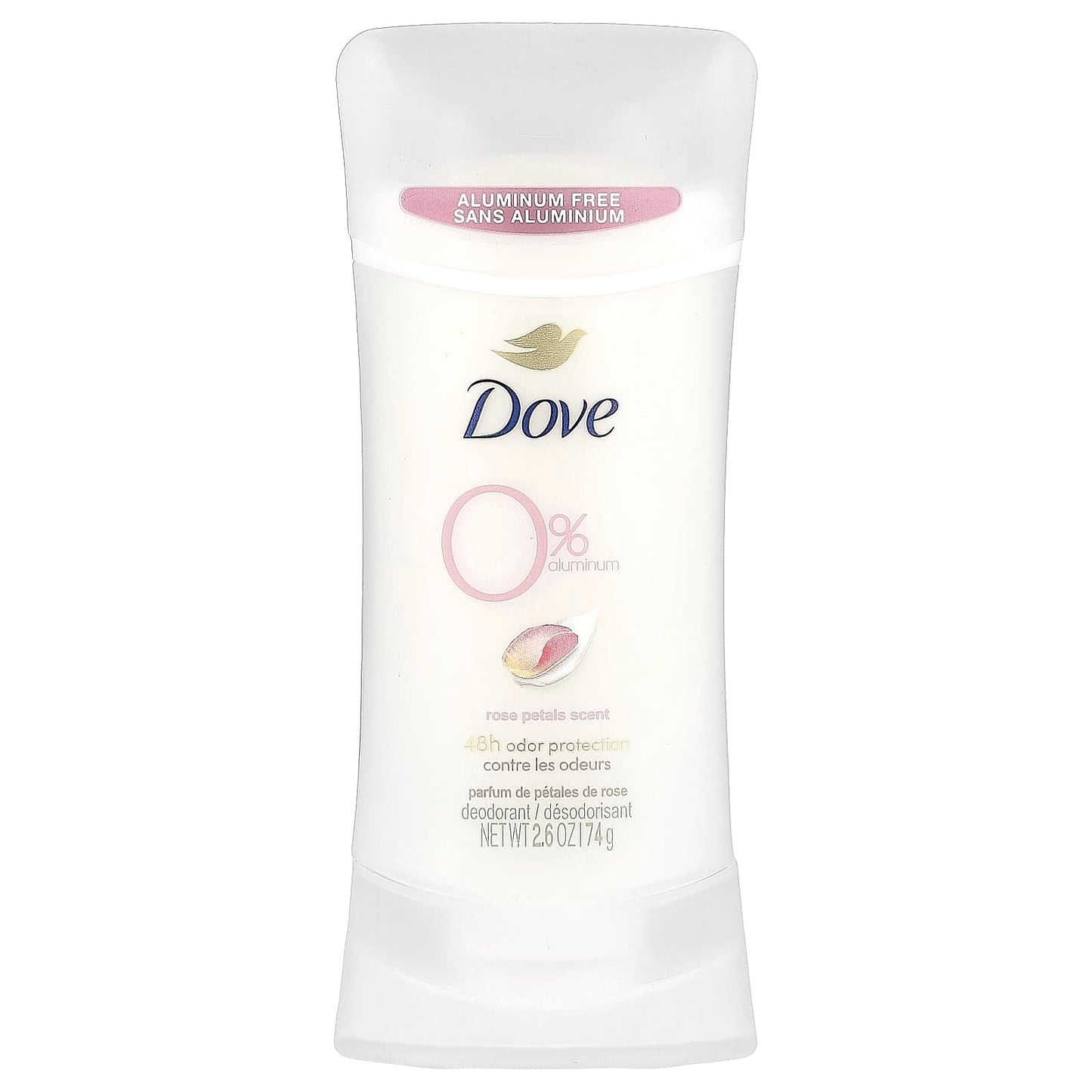 Aluminum-Free Deodorant by Dove - Rose Petals, 2.6 oz (74g) - Image 1