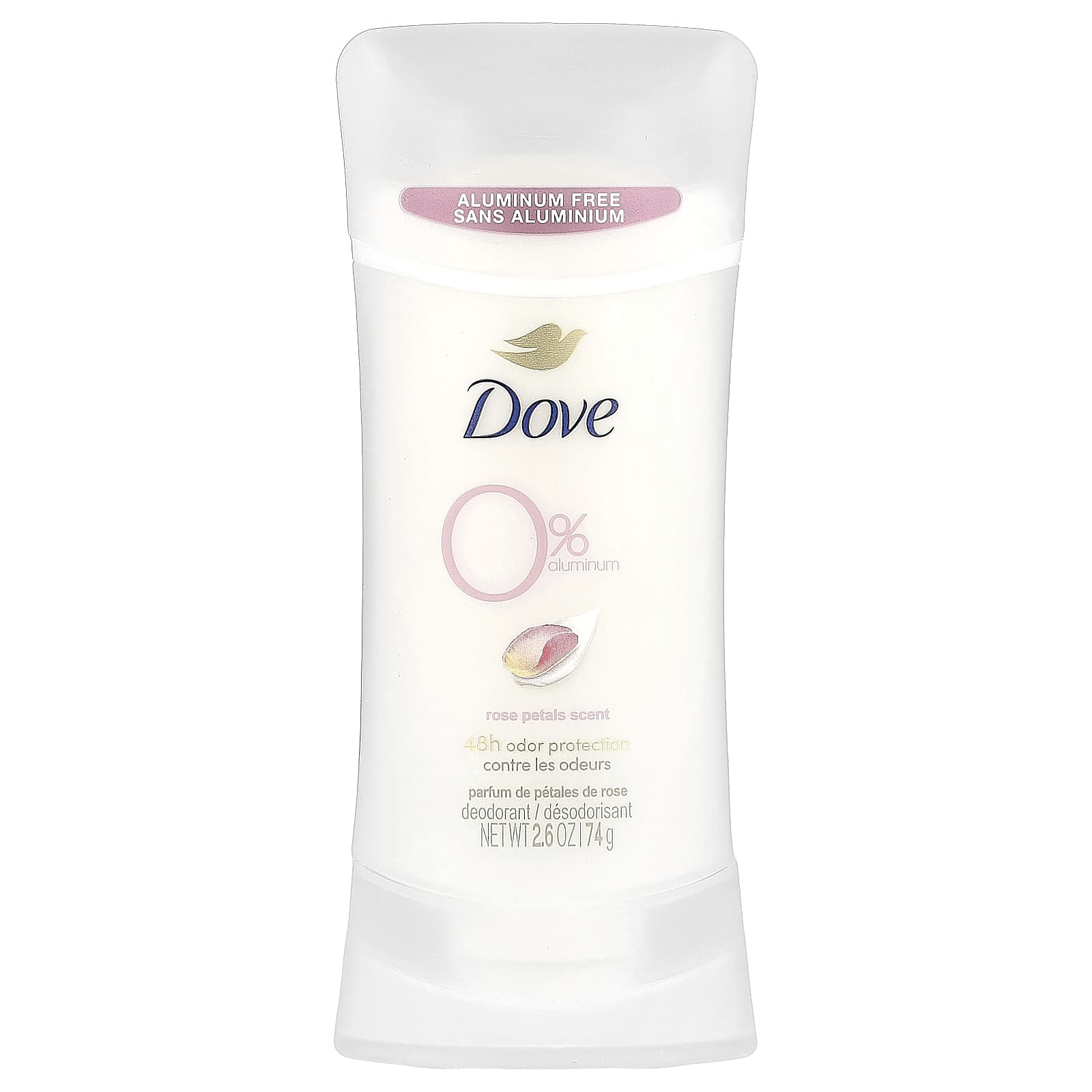 Aluminum-Free Deodorant by Dove - Rose Petals, 2.6 oz (74g) - Image 1