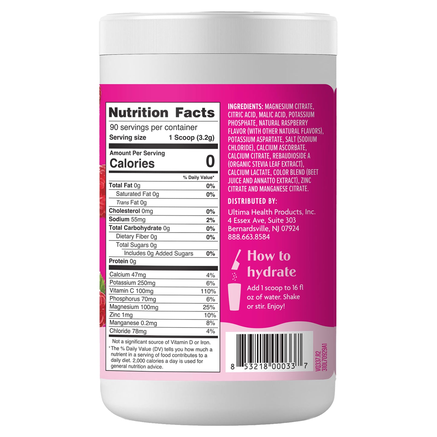Ultima Replenisher, Electrolyte Mix, Raspberry, 10.2 oz (288 g) - Image 2
