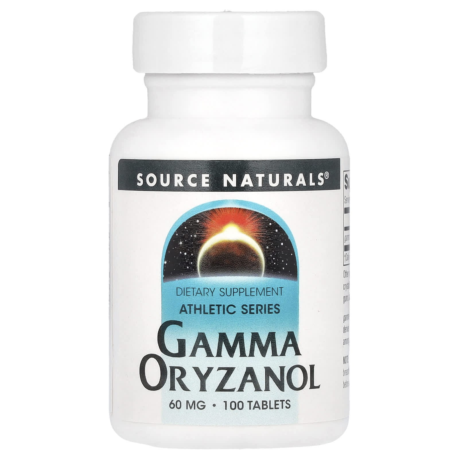 Source Naturals, Athletic Series, Gamma Oryzanol, 60 mg, 100 Tablets - Image 1