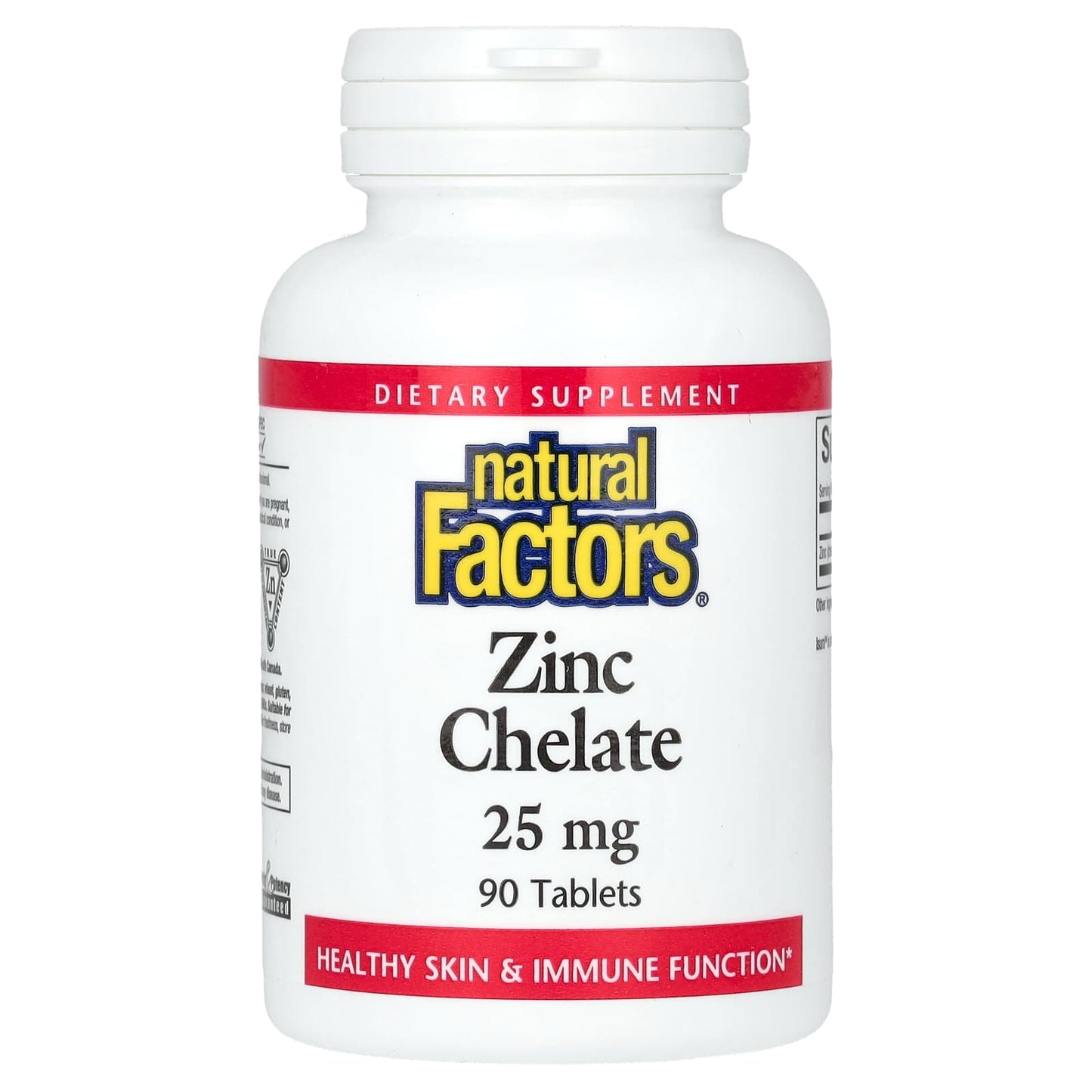 Natural Factors, Zinc Chelate, 25 mg, 90 Tablets - Image 1