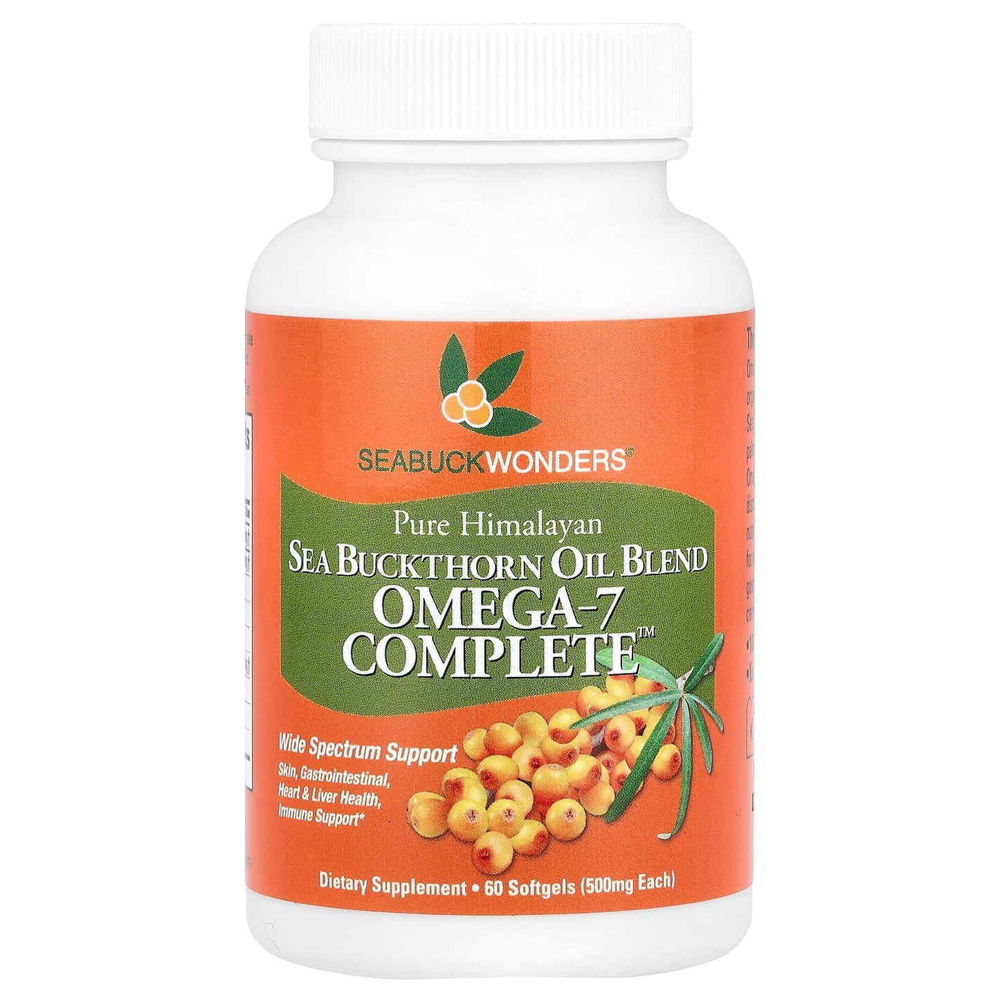 SeaBuckWonders, Omega-7 Complete™, Sea Buckthorn Oil Blend, 60 Softgels (500 mg per Softgel) - Image 1