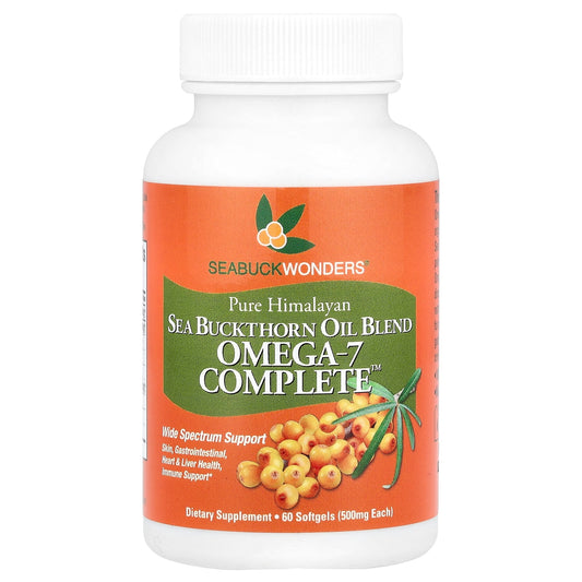 SeaBuckWonders, Omega-7 Complete™, Sea Buckthorn Oil Blend, 60 Softgels (500 mg per Softgel) - Image 1
