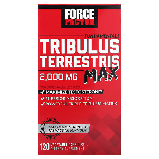 Force Factor Tribulus Terrestris Max, 120 Capsules, Boost Testosterone - Image 1
