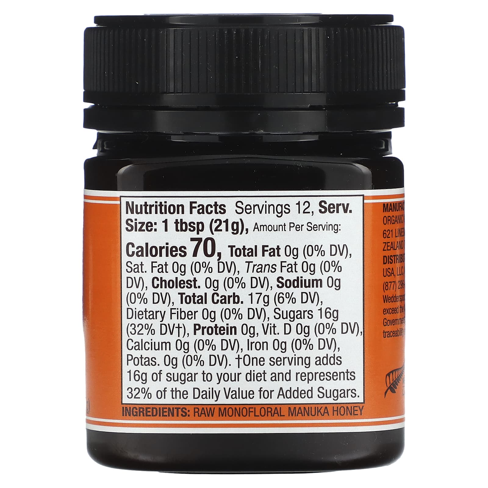 Wedderspoon, Raw Monofloral Manuka Honey, KFactor 16, 8.8 oz (250 g) - Image 2