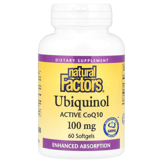 Natural Factors, Ubiquinol, Active CoQ10, 100 mg, 60 Softgels - Image 1
